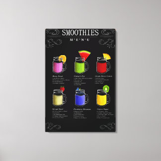 Smoothies Menu Canvastryck