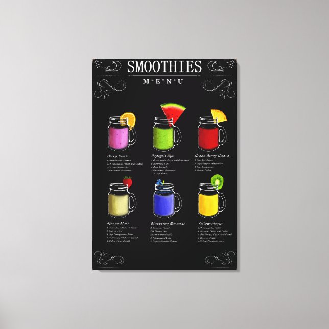 Smoothies Menu Canvastryck (Framsida)