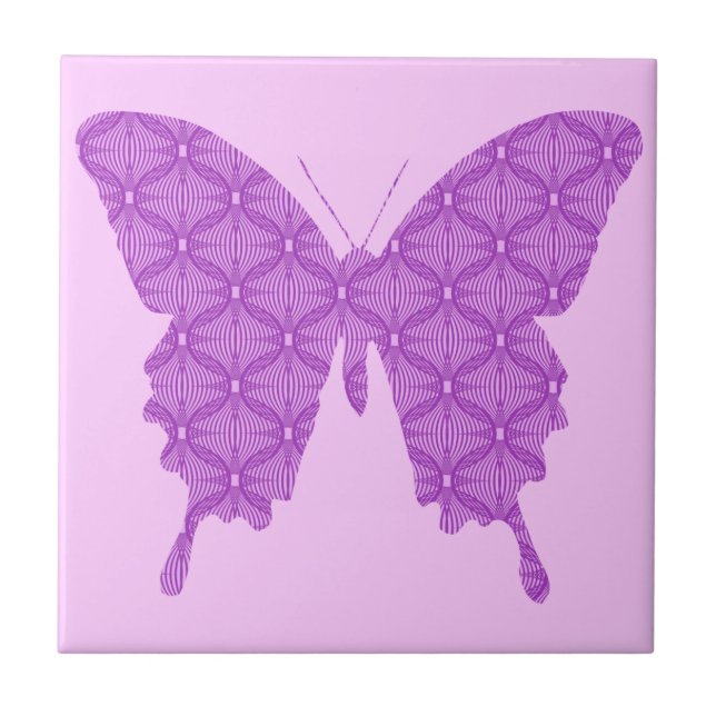 Smör, abstrakt mönster, lavender och lila kakelplatta (Framsidan)