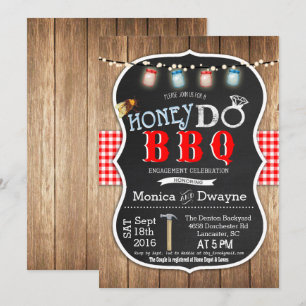 Smör-Do BBQ-par Överraskningsförlovningsinbjudan Inbjudningar