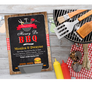 Smör-Do BBQ-par Överraskningsinbjudan för Förlovni Inbjudningar