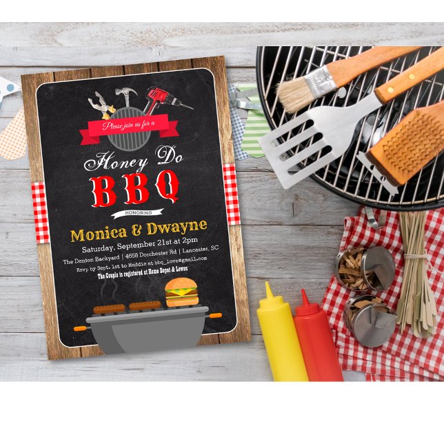 Smör-Do BBQ-par Överraskningsinbjudan för Förlovni Inbjudningar (Skapare uppladdad)