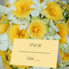 Smör Gult Enkel formaterad Bröllop Placeringskort