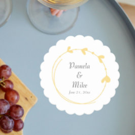 Smör Gult Enkel hjärtkrans Bröllop Underlägg Papper