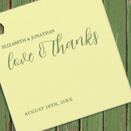 Smör Gult och minimalistiskt Bröllop Gåvor Etiketter