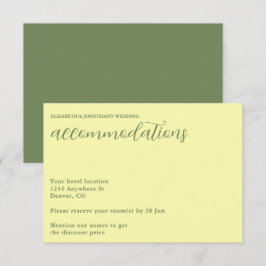 Smör Gult och minimalistiskt Bröllop Tilläggskort