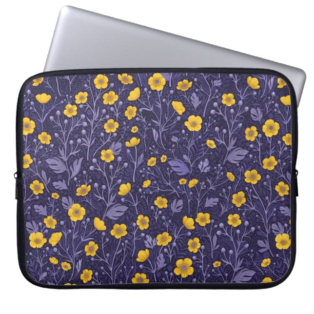 Smör, gult och violett laptop fodral (Framsidan)