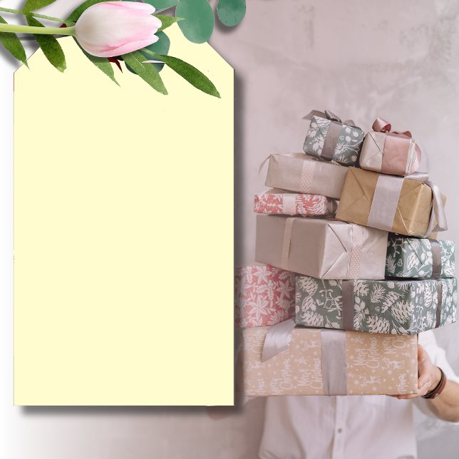 Smör Gult Solid Färg | Klassisk Elegant Presentetikett (Skapare uppladdad)