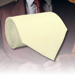 Smör Gult Solid Färg Klassisk Elegant Slips