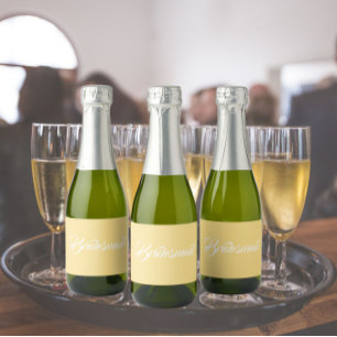 Smör Gult Stilized Script Bröllop Bridesmaid