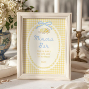 Smör Hälften Gul Gingham Mimosa Bar Poster