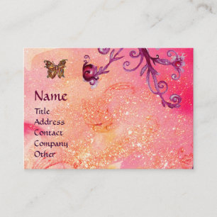 SMÖR I SPARKLAR, ROSA, LILA SWIRLS MONOGRAM VISITKORT