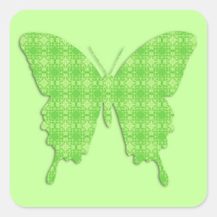 Smör i tapet-utskriften - kalkgrön fyrkantigt klistermärke