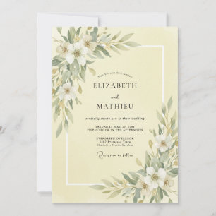 Smör Ivory Peony Bröllop Inbjudningar