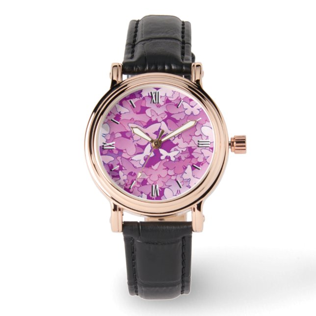 Smör, lila, lavender, rosa armbandsur (Framsida)