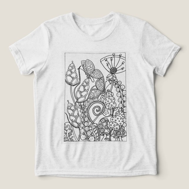 Smör med fantastiska blommor t shirt (Design Framsida)