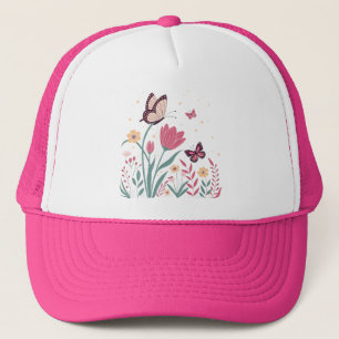 Smör med Rosa Tulips och Gult Daisy Keps
