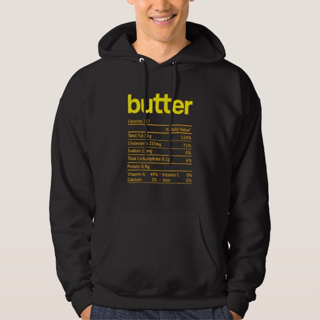 Smör Näringsfakta  Thanksgiving Jul Hoodie (Framsida)