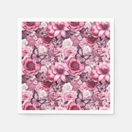 Smör och blommor i varierande nyanser pappersservett