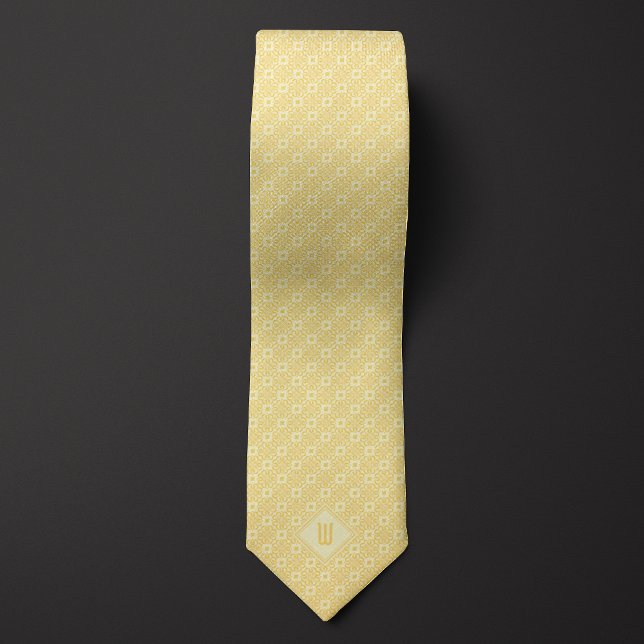 Smör och Guld Batik Monogram Slips (Skapare uppladdad)