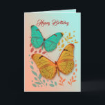 Smör och Löv Friend Birgday Card Kort<br><div class="desc">Två vackra fjärilar och plantor i hand plockade på en blek och en sylt. Inuti lämnat och höger finns ram och växter. Födelsedag-meddelande. Det här kortet är en perfekt för vänner, medarbetare eller vem du vill att grattis på födelsedagen ska göra. Bilder och text är anpassade. Känn dig fri att...</div>