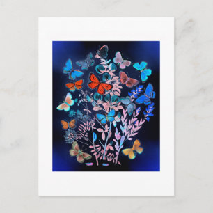 Smör och månor som flödar över blommor vykort