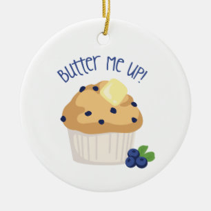 Smör och muffin julgransprydnad keramik