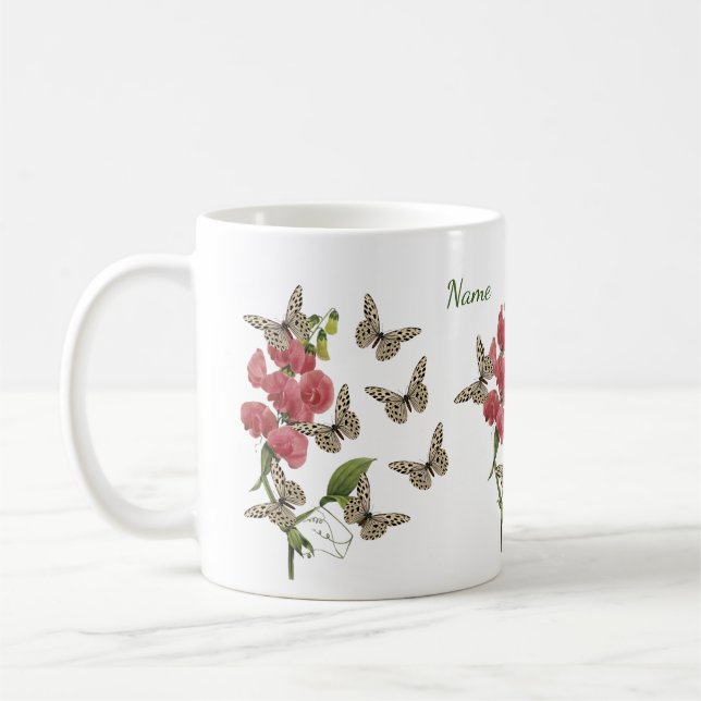 Smör och sötärtblommor kaffemugg (Vänster)