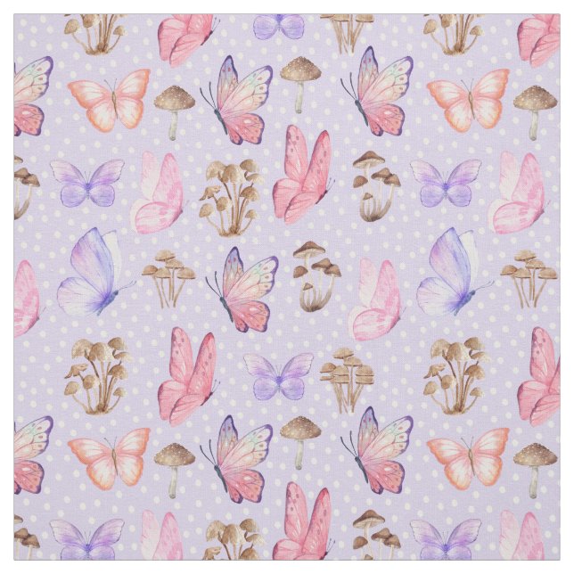 Smör och svampar på lätt Lila Tyg (Provkarta)