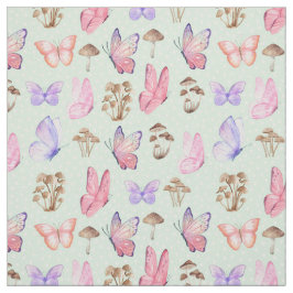 Smör och svampar på Ljust grönt Tyg