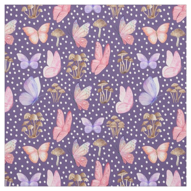 Smör och svampar på Mörkens Lila Tyg (Provkarta)