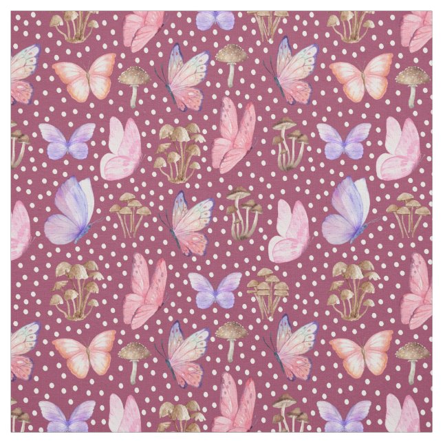 Smör och svampar på Mörkens Rosa Tyg (Provkarta)