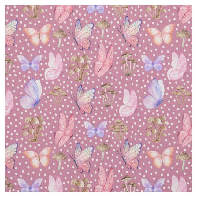 Smör och svampar på Purplish Rosa Tyg (Provkarta)