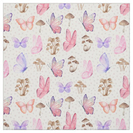 Smör och svampar på vitt tyg