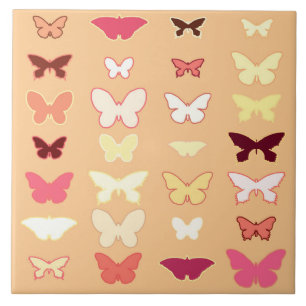 Smör, orange, gult och korall kakelplatta