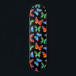 Smör på Black & Namn eller Text Mini Skateboard Bräda 18,5 Cm<br><div class="desc">Med den här unika fjärilen på skateboard för svart utskrift. Fyll i med ditt namn eller din text.</div>