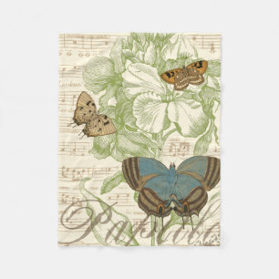 Smör på Lakan Music med Blommigt Design Fleecefilt