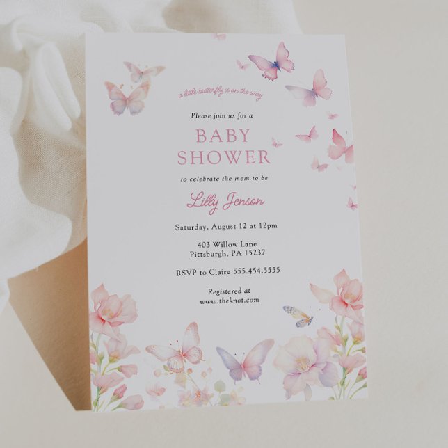 Smör på Way Rosa Baby Shower Inbjudningar (Skapare uppladdad)