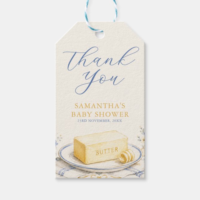 Smör Tro Det Smör Baby Shower Tacksam  Presentetikett (Framsidan)