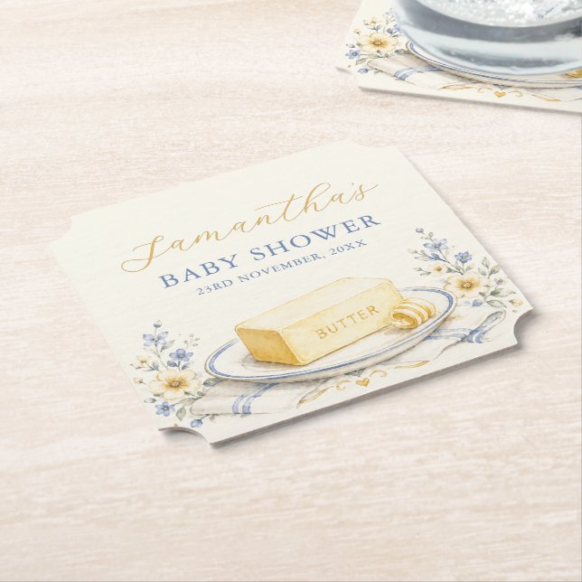 Smör Tro det Smör Baby Shower  Underlägg Papper (Vinklad)