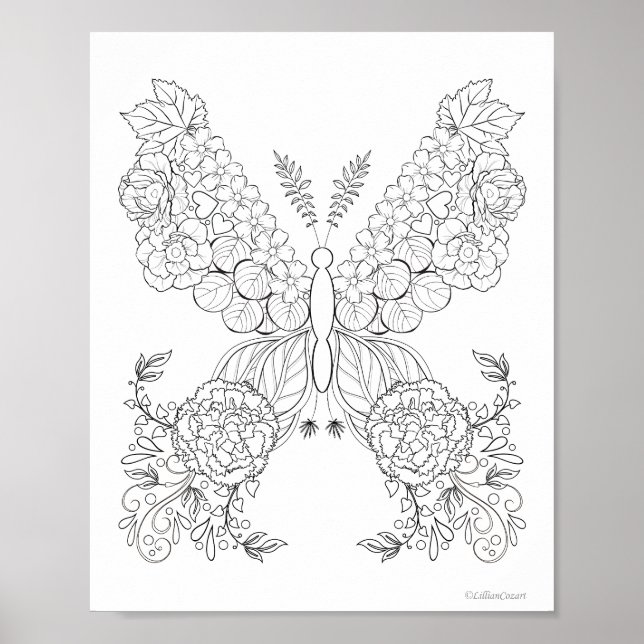 Smörblommor #10 Detaljerad färgläggning Poster (Framsidan)