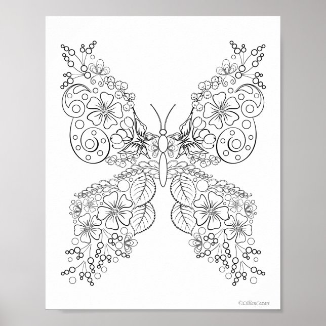 Smörblommor #8 Färgläggningsaffisch Poster (Framsidan)