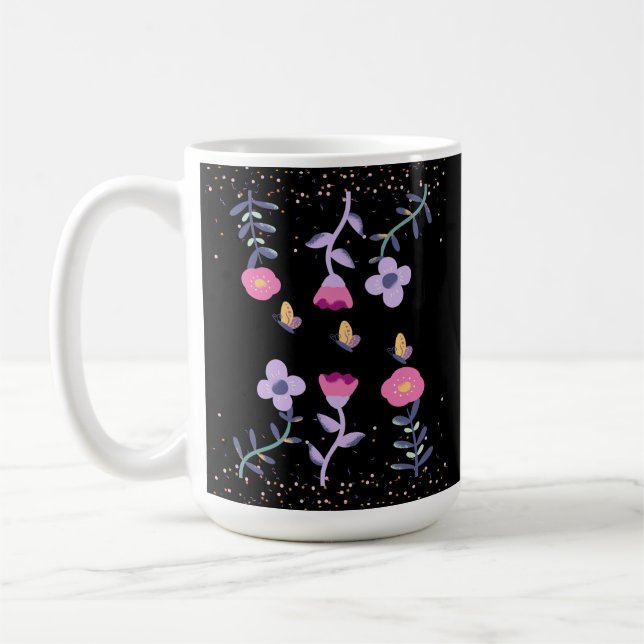 Smörblommor och blommor kaffemugg (Vänster)