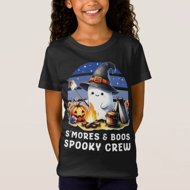 Smore and Boos Spooky Crew Ghost Camping Halloween T Shirt (Framsida)