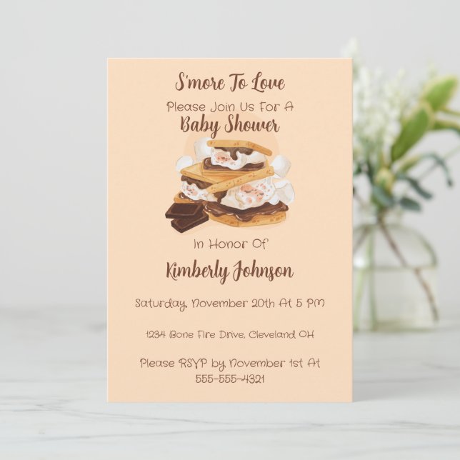 S'more att älska Baby Shower-inbjudan Inbjudningar (Stående Fram)