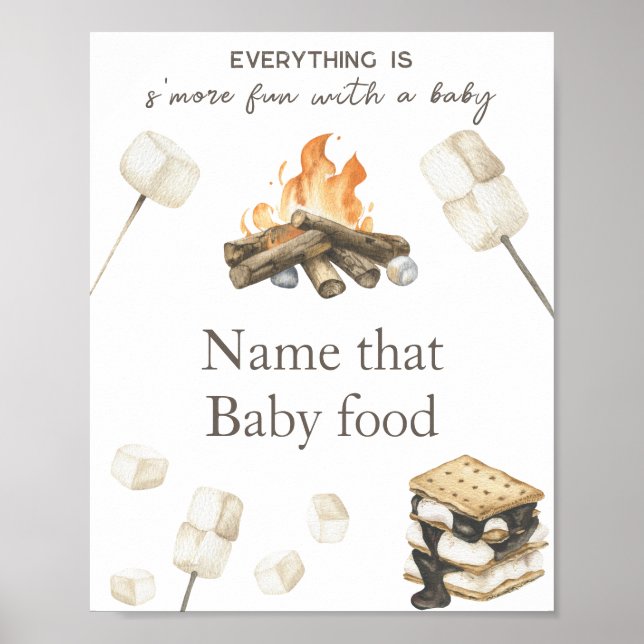S'more Baby shower Namnge den barnmaten Poster (Framsidan)