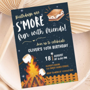 S'more-bål S'more- kul Vänner Camping Inbjudningar