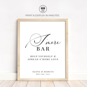 S'more Bar Bröllop Elegant Modern Poster