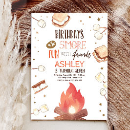 Smore Bonfire Smore Roligt Friends Camping Birthda Inbjudningar