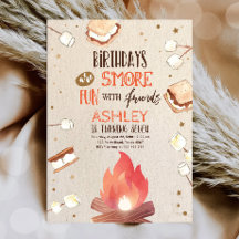 Smore Bonfire Smore Roligt Friends Camping Birthda